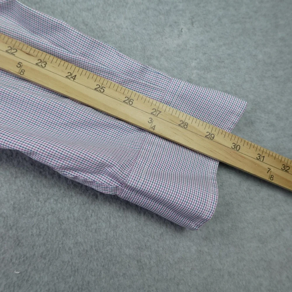 Polo Ralph Lauren Shirt Mens 15 32/33 Purple Slim Fit Dress Easy Care Gingham